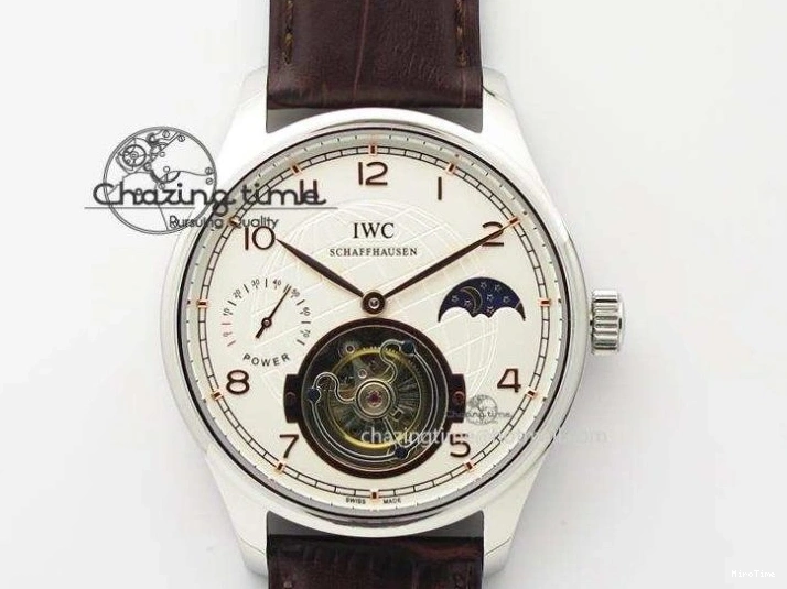 MIROTIME 0107 Thermal Portuguese Real PR Real Annual Calendar IW503501 RG ZF 1:1 Best Edition White Dial on Black Leather Strap A 7150